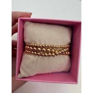 Women's Unbranded NIB Gold Tone Elastic Bracelets Trio
